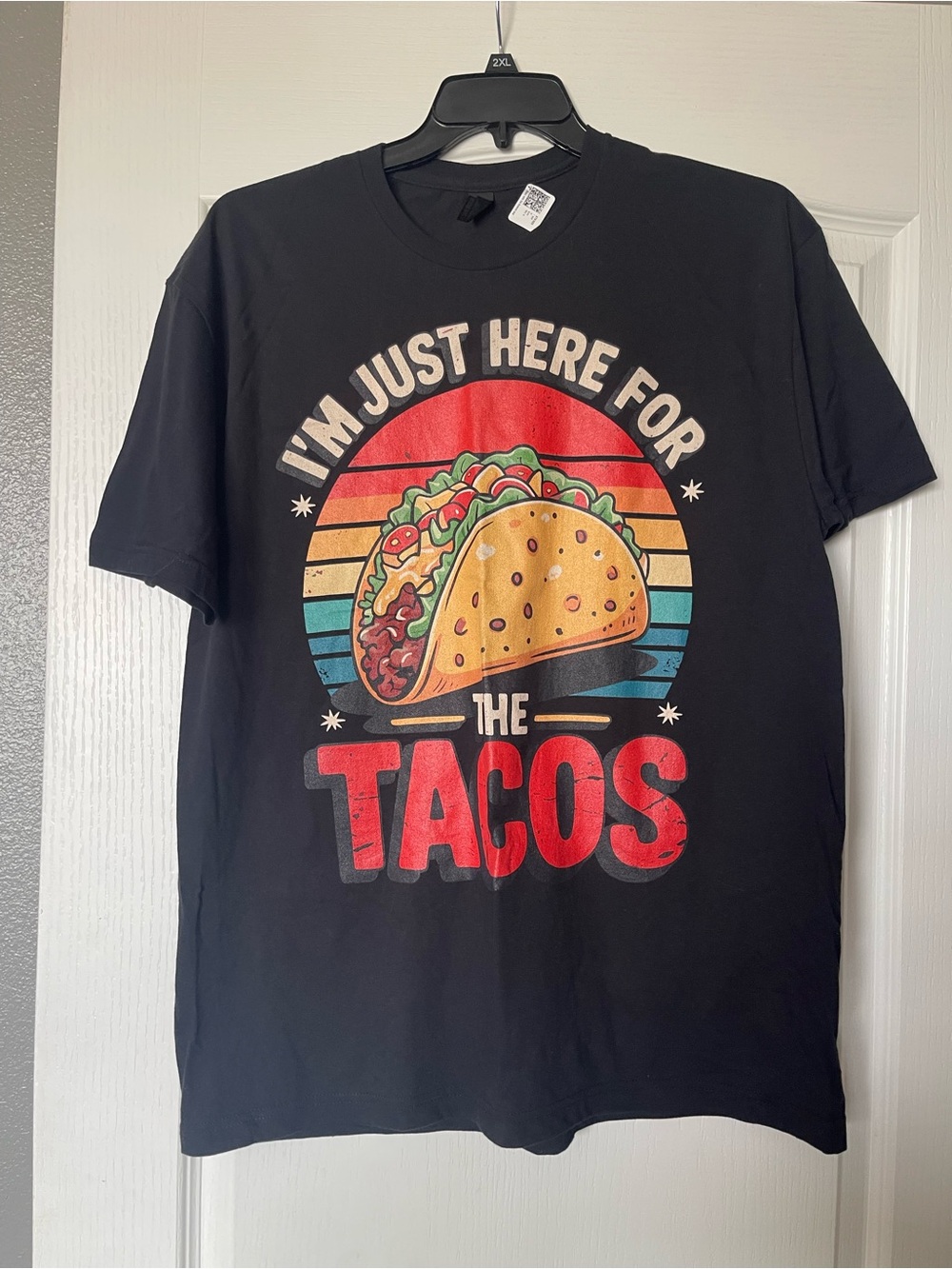 Gildan Black Tee with Colorful Taco Graphic